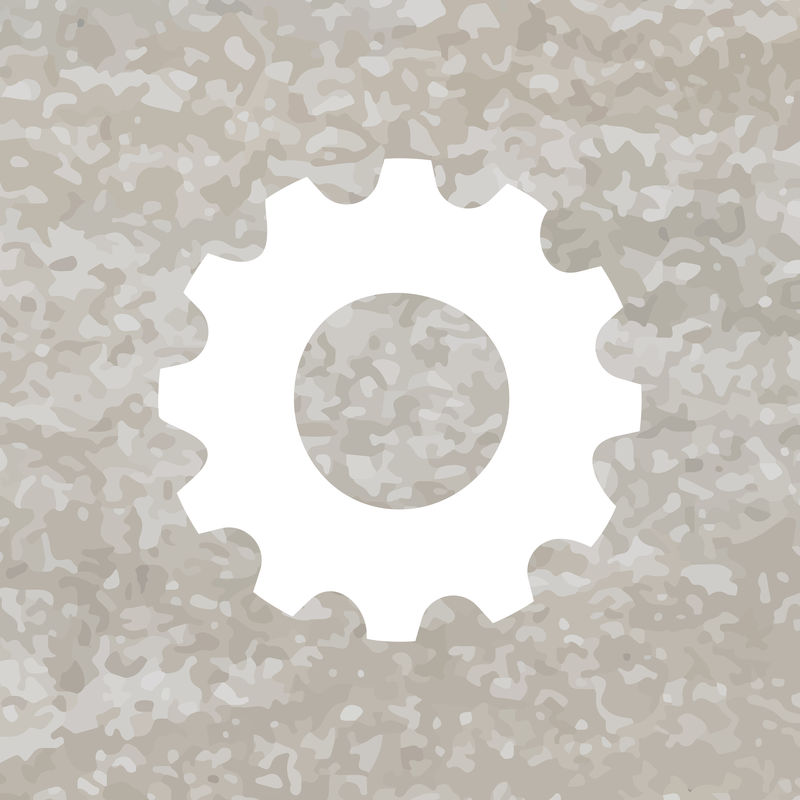 齿轮设置白色图标psd适用于具有美学纹理风格的移动应用程序