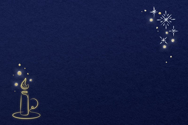 带手持烛台边框的蓝色背景psd