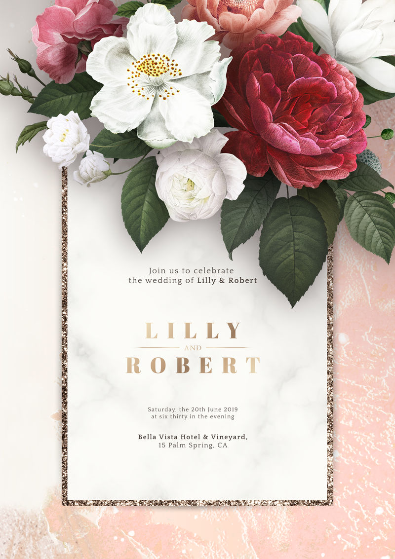 桃色背景插图上的花朵框架