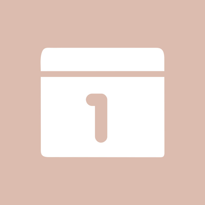 日历移动应用程序图标psd简单平面样式