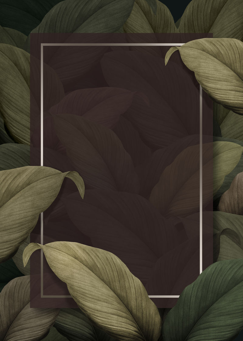 绿色热带树叶图案海报