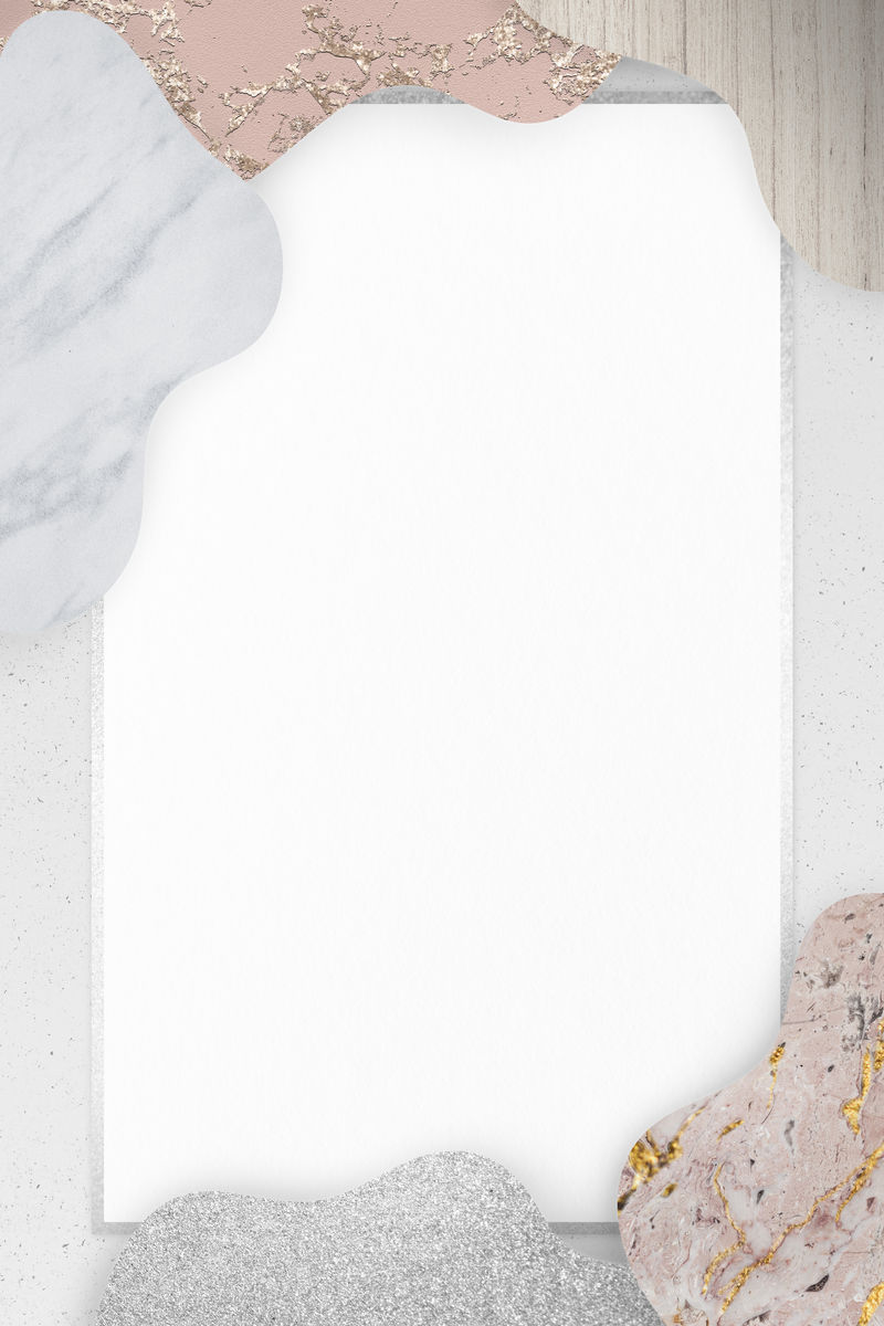 拼贴图案背景插图上的银框