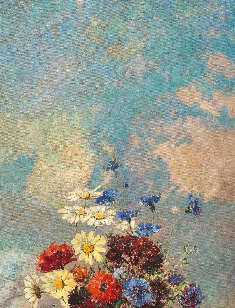 绿色花卉墙纹理背景插图