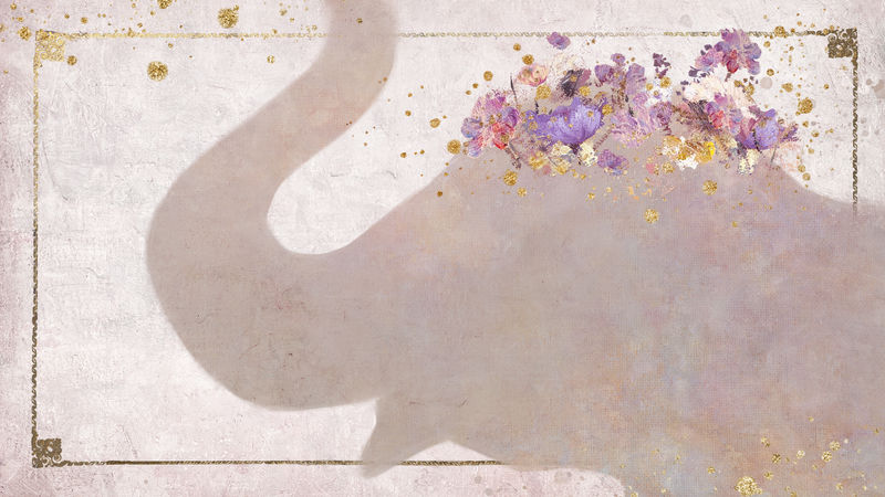 象头剪影画背景插图