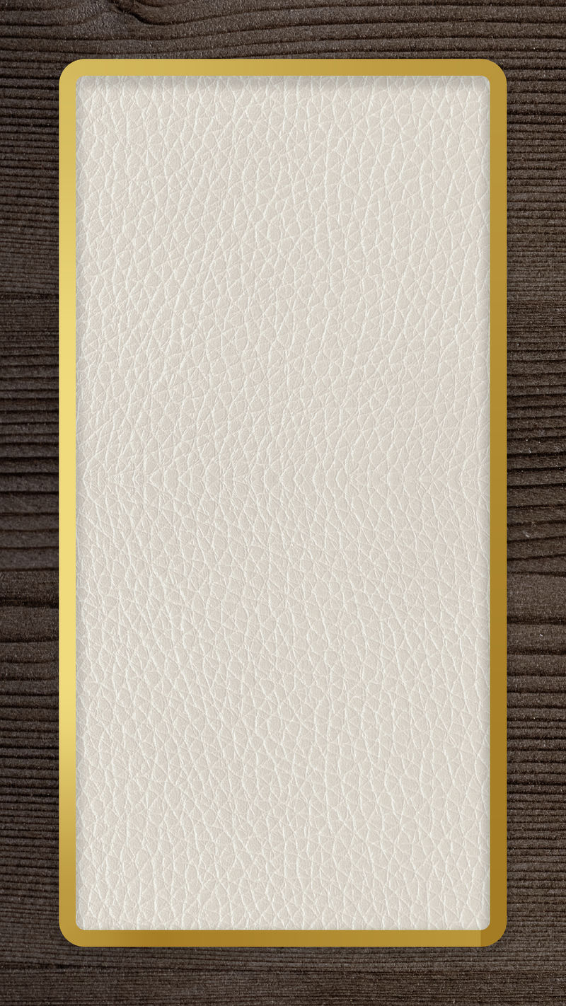 皮革质感手机屏幕模板插图上的金框