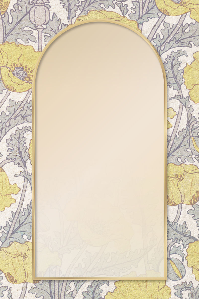 复古罂粟花框架设计元素