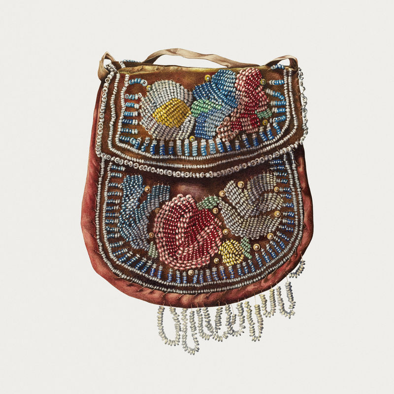 钱包复古插图psd从约翰·索森的作品中混合而成