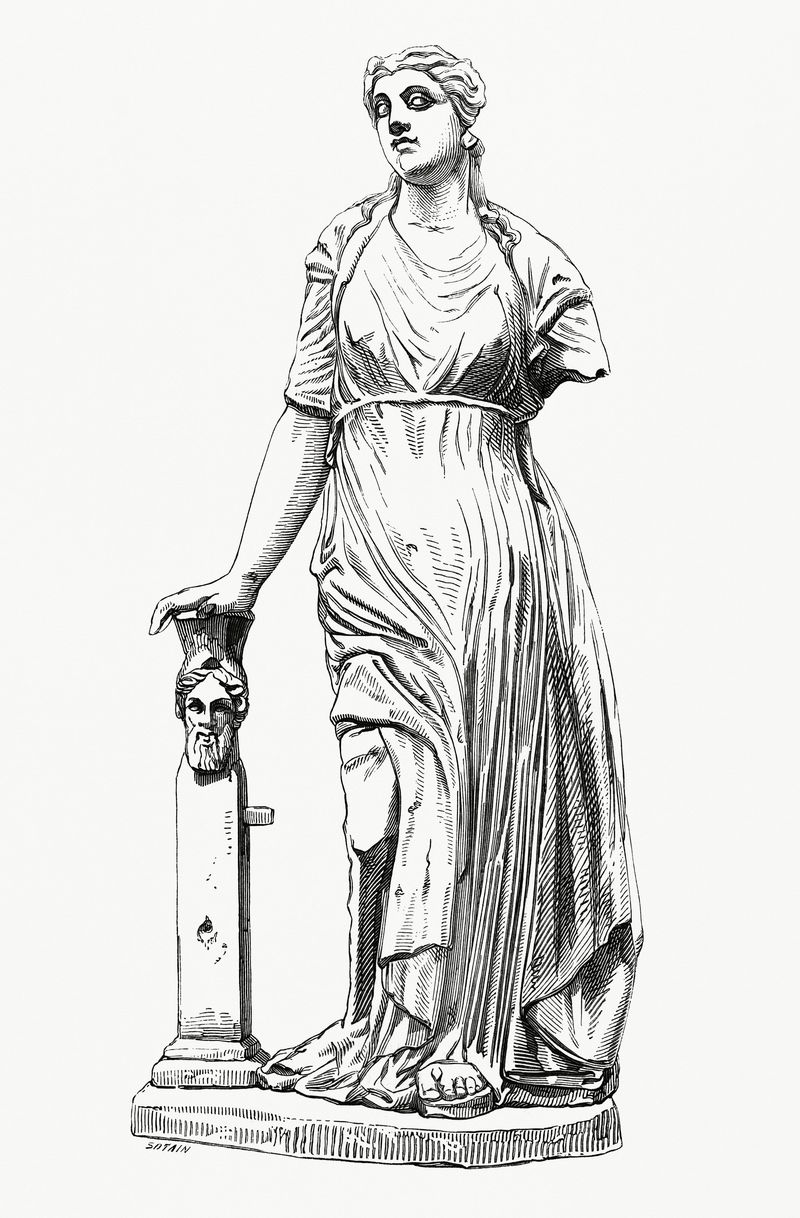 在阿尔德发现的雕像的复古插图