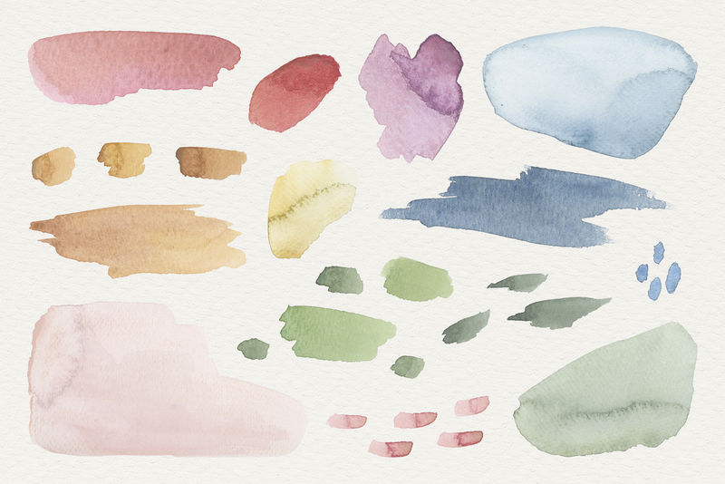 彩色水彩图案背景模板插图