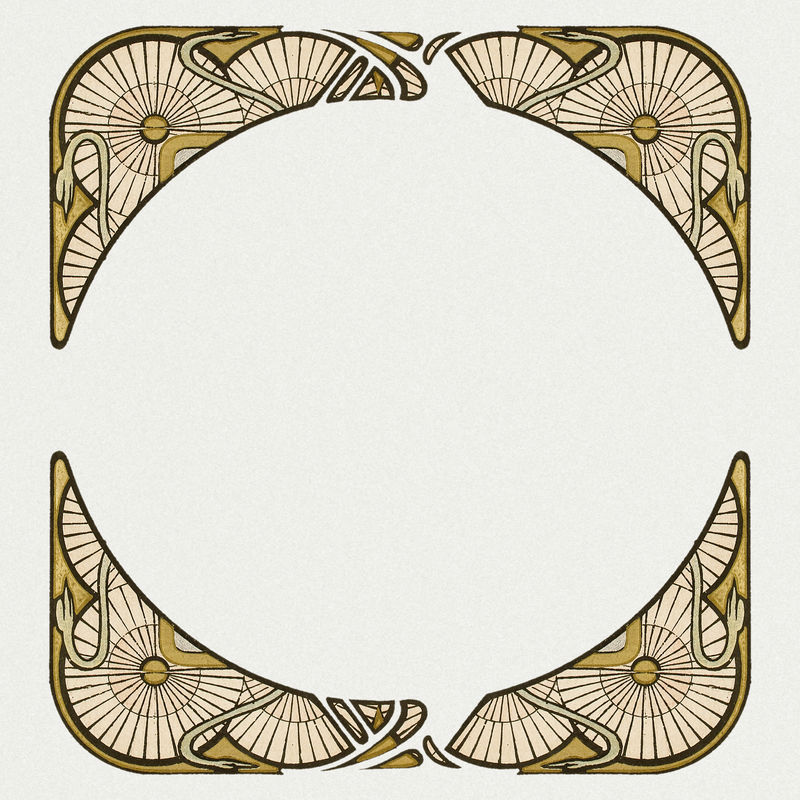 新艺术图案psd元素从阿尔方斯·玛丽亚·穆查的艺术作品中混合而成