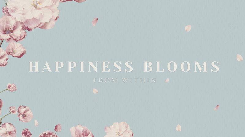 幸福绽放卡片设计插图