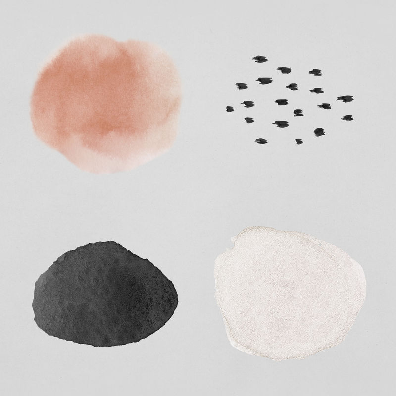 彩色水彩染色徽章套装插图