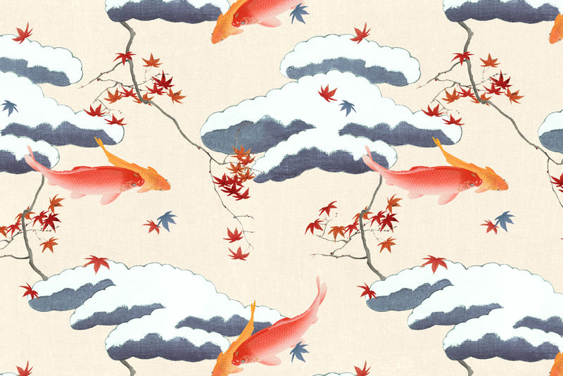 复古日本无缝psd模式由渡边正泰的艺术品混音