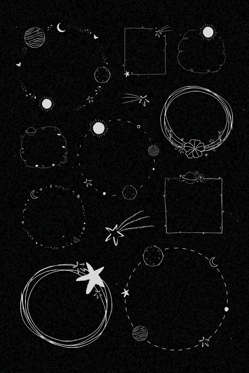 最小线艺术银河框架插图集