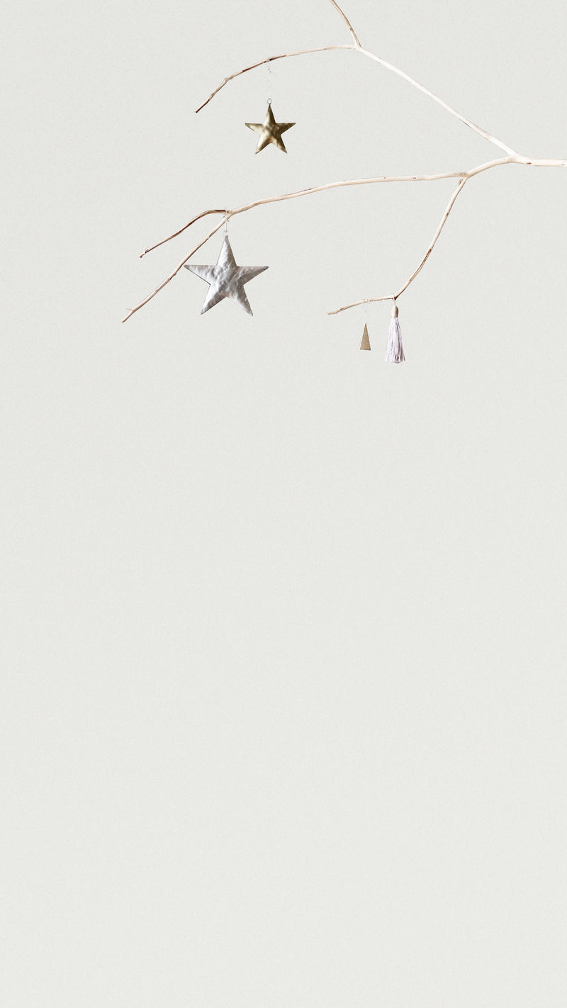 侧边框psd星星悬挂圣诞背景