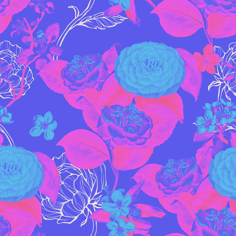 彩色时髦花卉图案背景