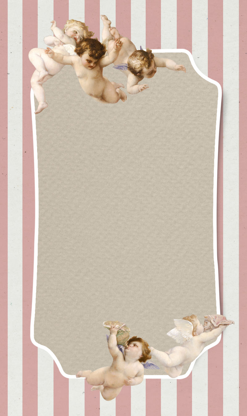 复古男孩天使psd框架插图