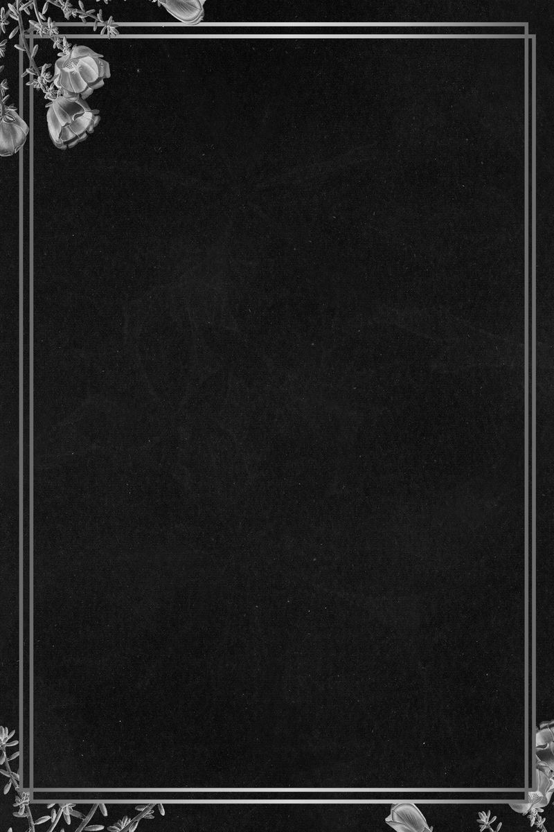 黑色背景插图上带有马齿苋图案的白色框架