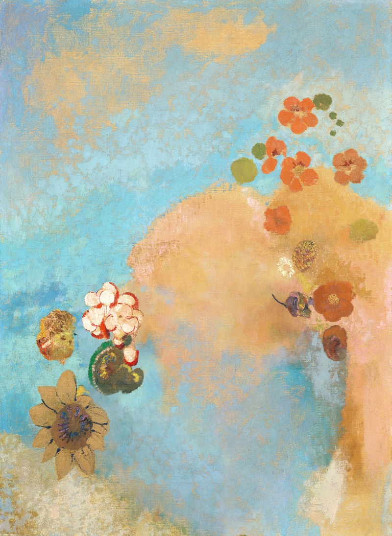 橙花油画纹理背景插图