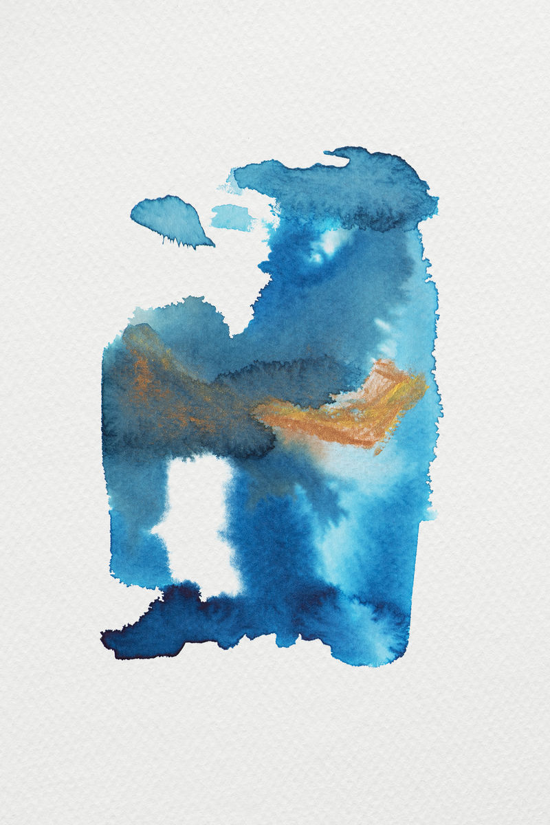 彩色微光水彩笔触插画