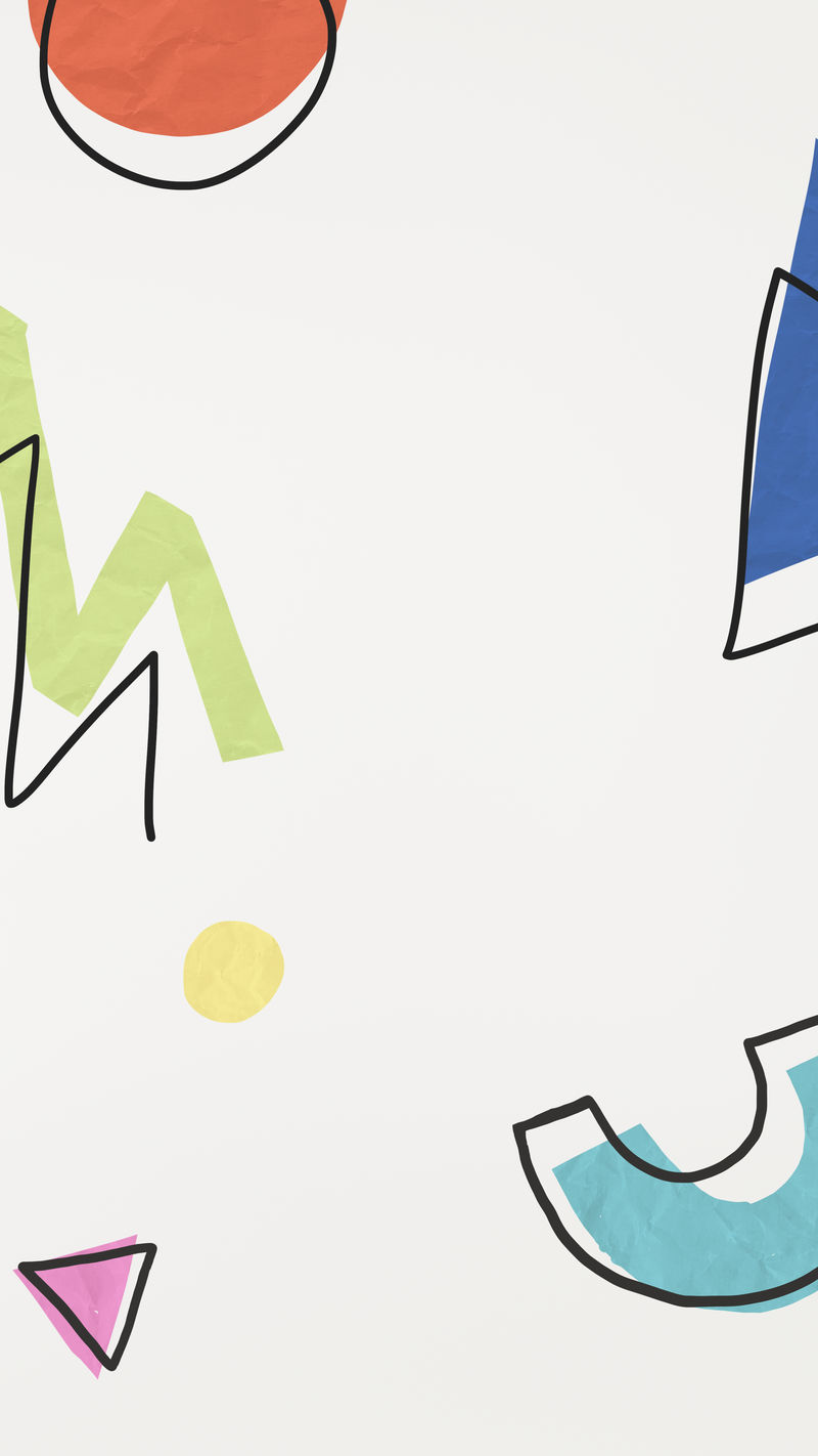 手绘psd彩色孟菲斯现代社会旗帜