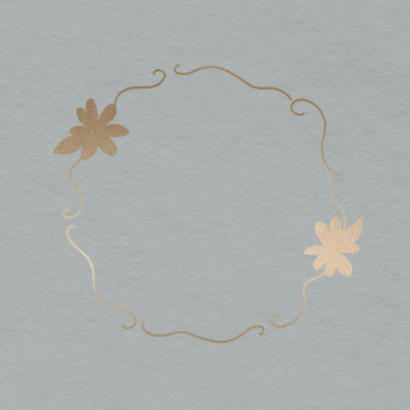 金色植物框架设计元素插图模型