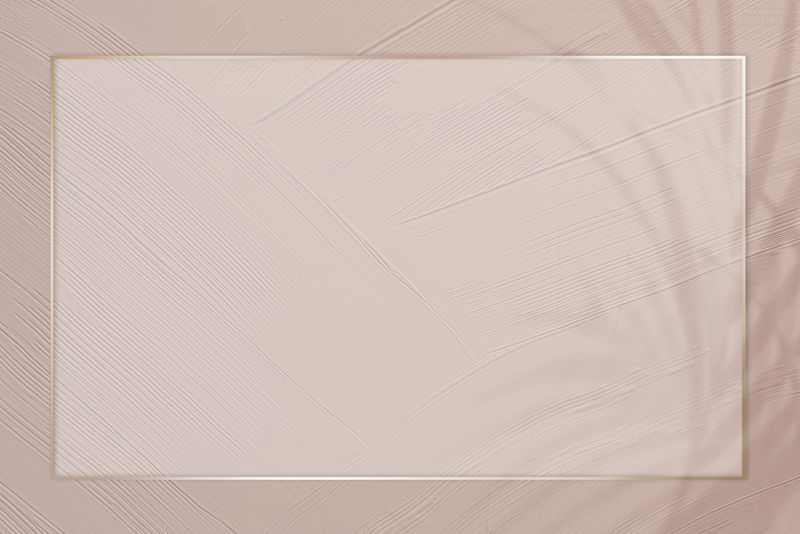 金色边框psd暗粉色背景叶影