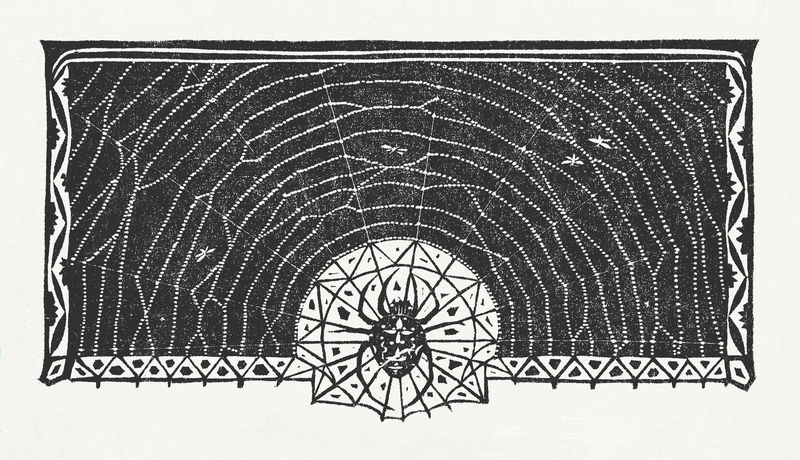 复古边框psd蜘蛛网印花由Gerrit Willem Dijsselhof的艺术品混合而成