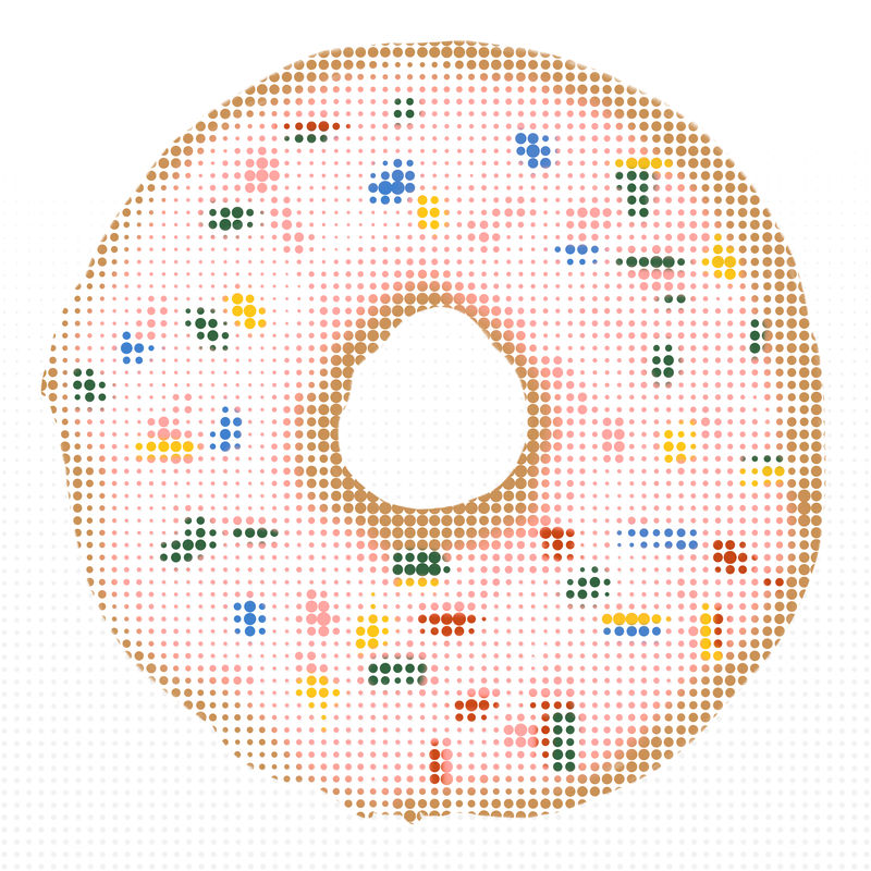 粉色釉面甜甜圈插图半色调风格