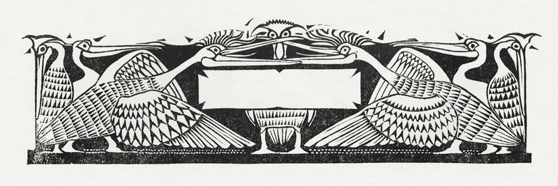 复古动物印花由Gerrit Willem Dijsselhof的艺术品混合而成