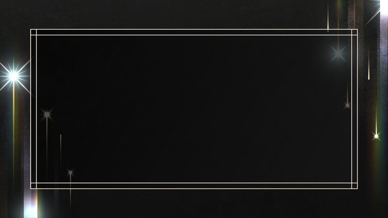 矩形金框黑色背景插图上有闪光图案