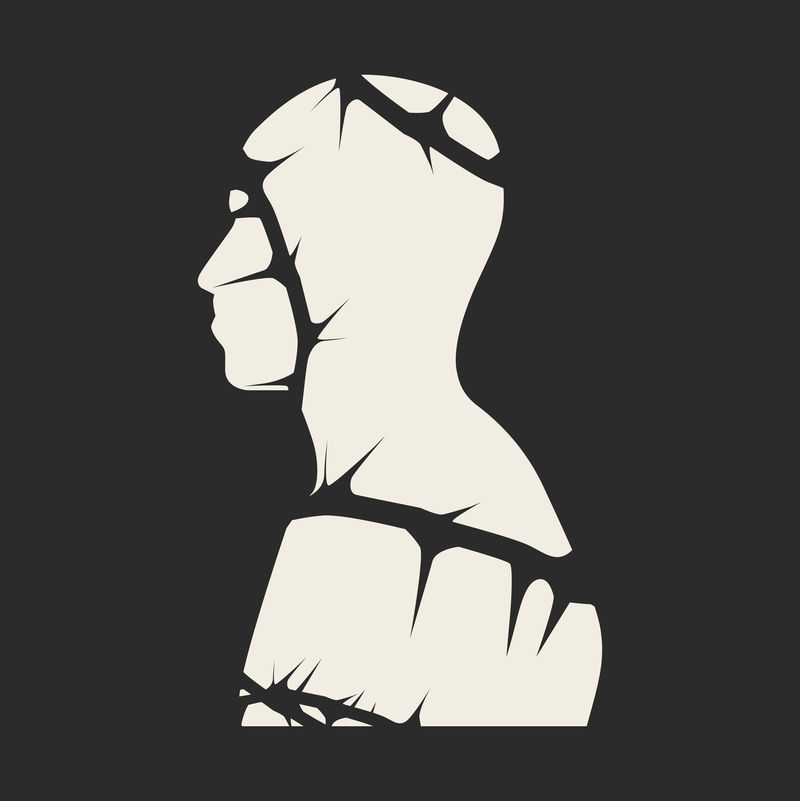 带刺铁丝网拼贴元素形状psd凹陷和；心理健康设计