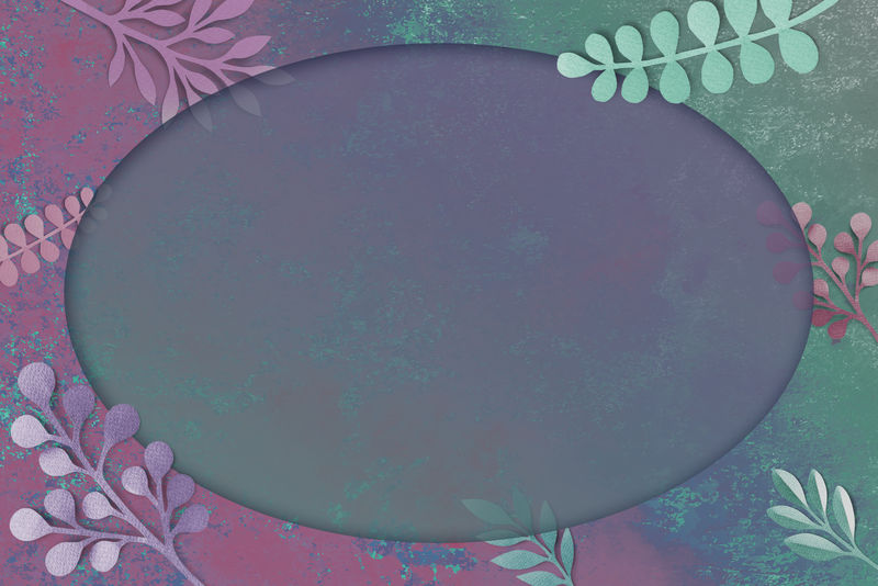 彩色叶状椭圆形框架向量