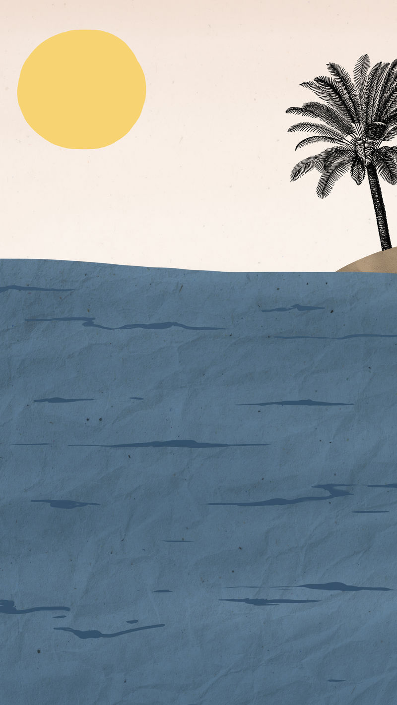 Seascape手机壁纸混合媒体psd由George Barbier的艺术作品混合而成