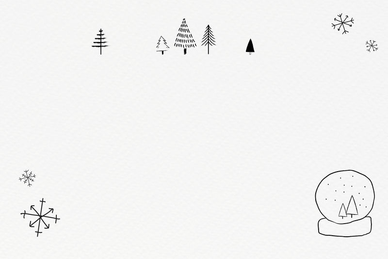 手绘圣诞框架psd可爱涂鸦插图