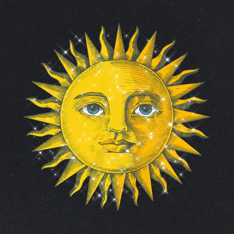 闪耀阳光与面部设计元素