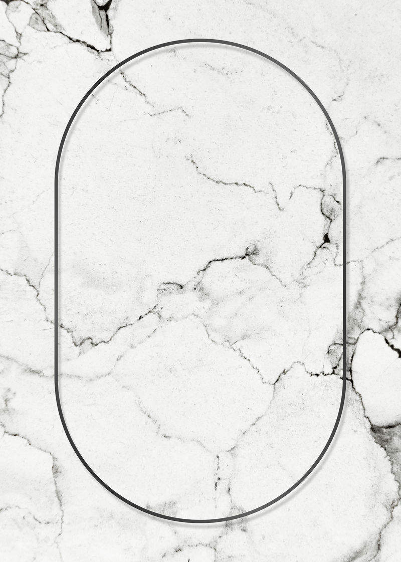 大理石插图上的椭圆形黑色框架