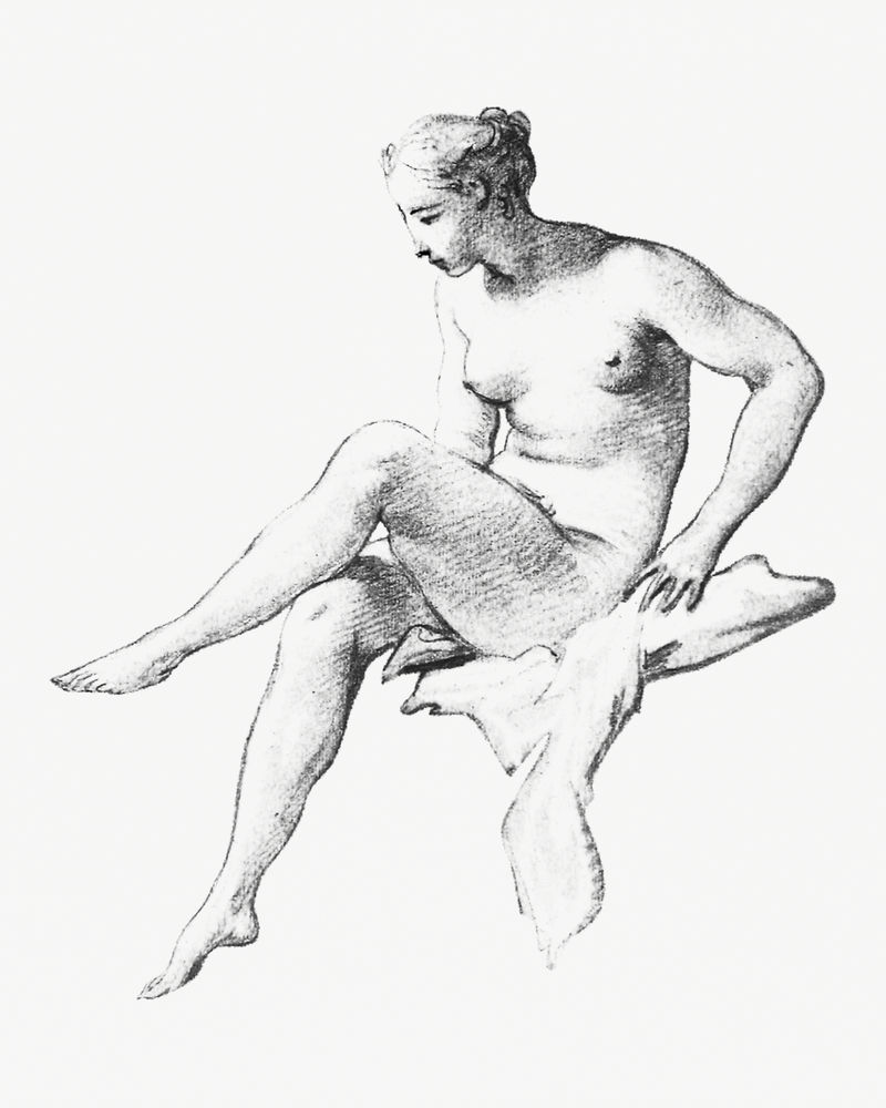 Psd女性铅笔素描