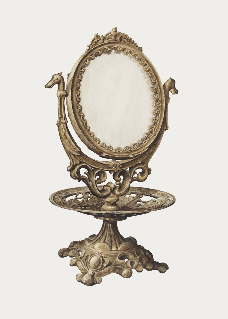 复古镜psd插图由Samuel O的艺术作品混合而成