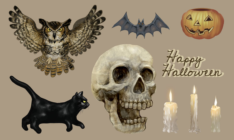 万圣节快乐图标矢量图