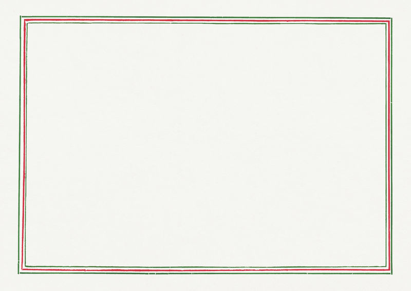 复古矩形绿红线框架设计元素