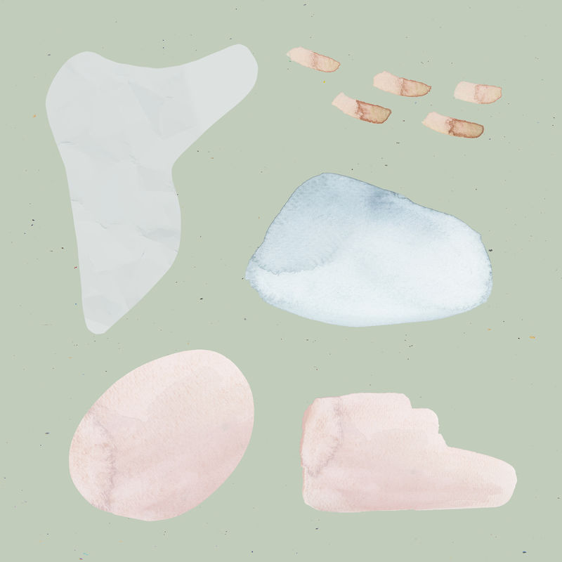 手绘中性水彩元素集插图