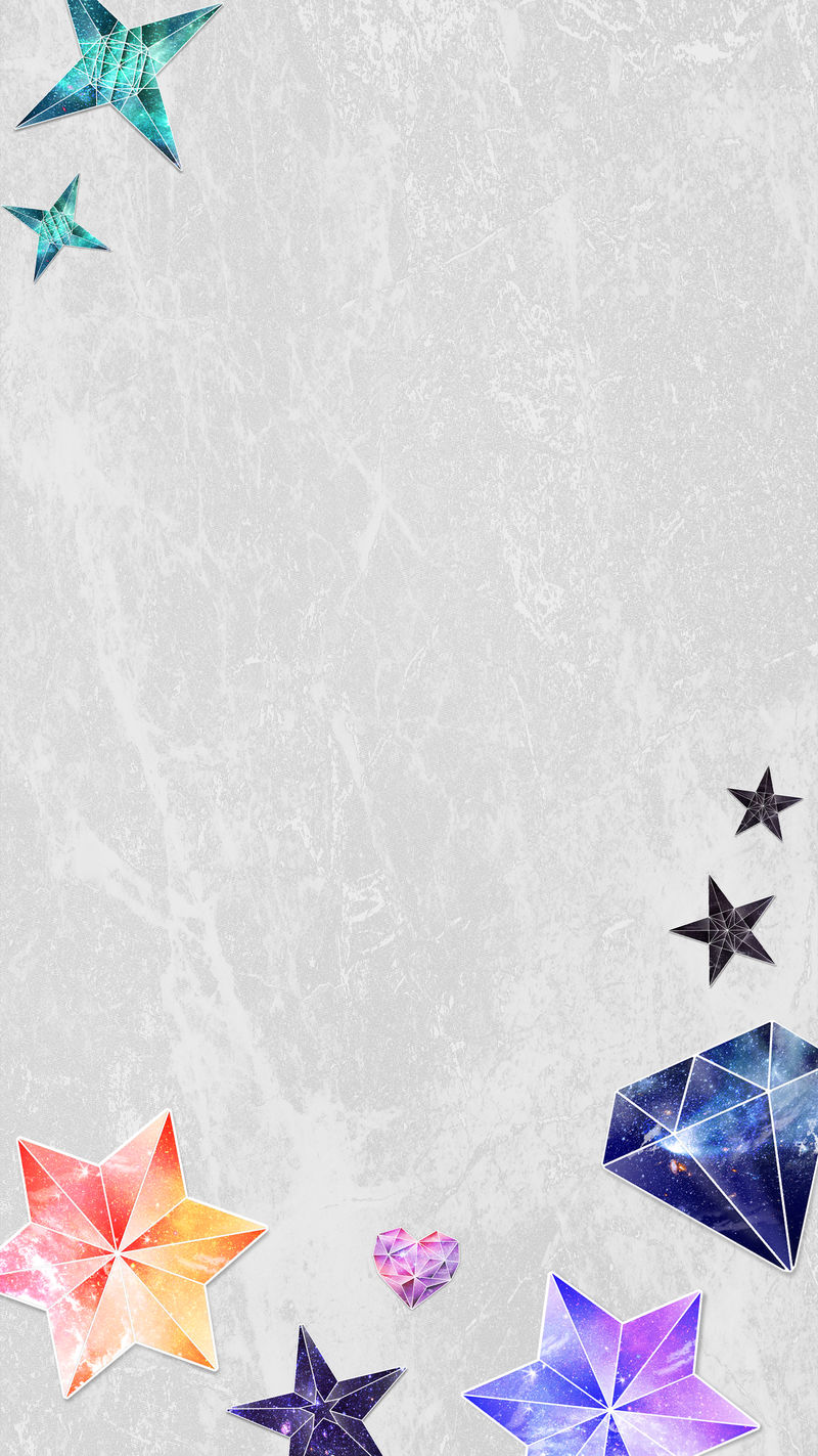 彩色几何图形物体在灰色背景上装饰框架移动壁纸