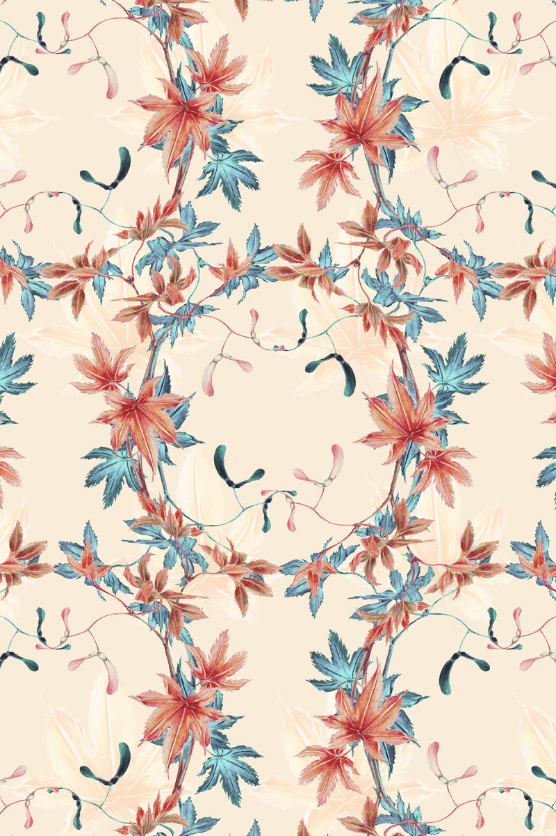 枫叶图案psd背景Megata Morikaga艺术作品的混音