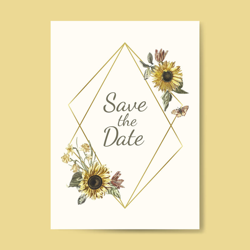 浪漫和花卉邀请设计模型