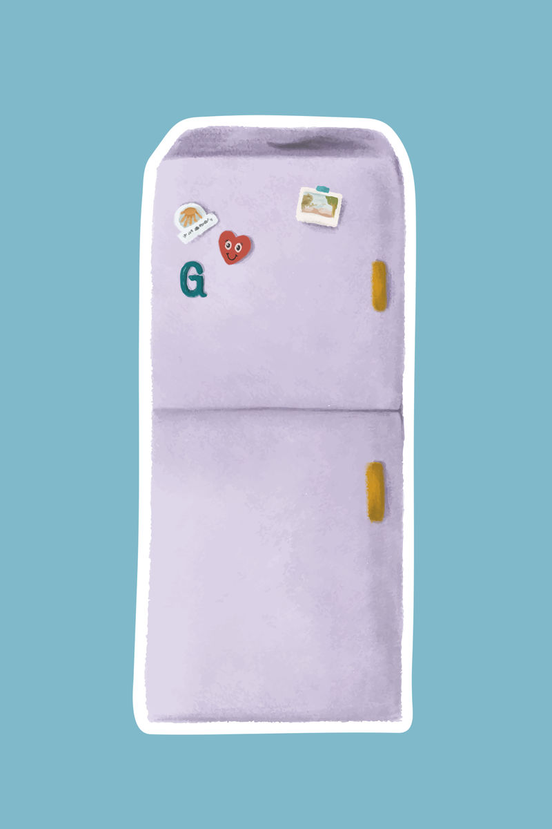 贴着磁铁标签的冰箱