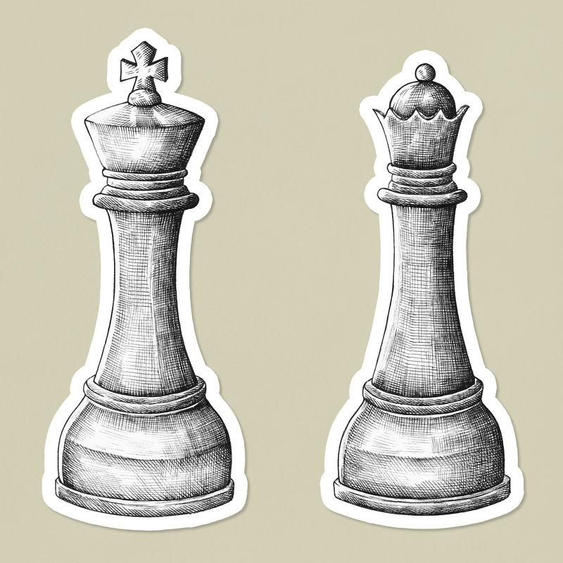 复古绘画象棋贴纸