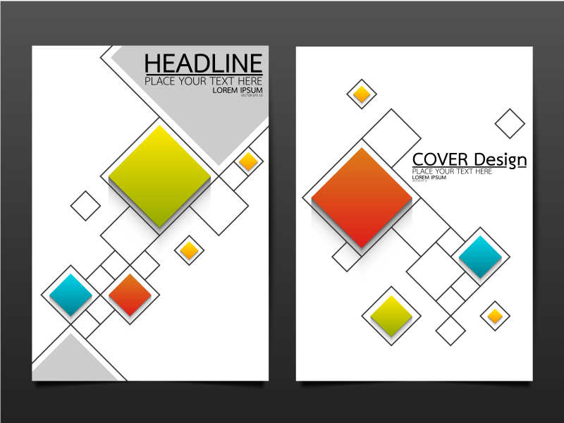 矢量彩色纸片的宣传创意平面设计模板