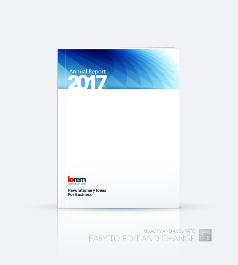 蓝色现代重叠效果矢量宣传册平面设计模板