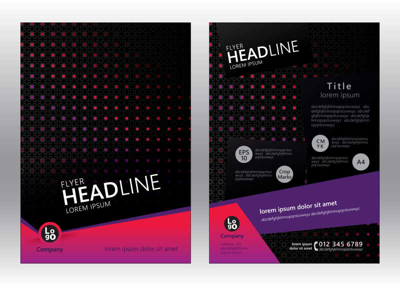 矢量现代时尚黑色的商务手册设计模板